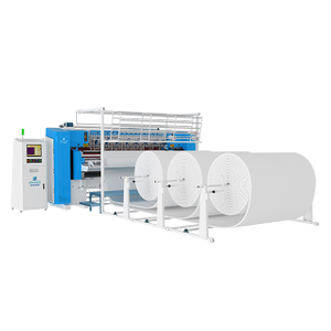 XDB-W-BSJ-3 + JB-1 Tecido de colchão Chain Computiled Chain Stitch Máquina de acolchoado multi-agulha 【SLITNG DISPOSITIVO】 Linha de produção + Rebobinagem automática