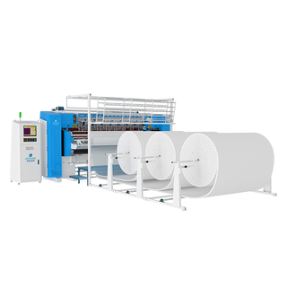 XDB-W-BSJ-3 + JB-1 Tecido de colchão Chain Computiled Chain Stitch Máquina de acolchoado multi-agulha 【SLITNG DISPOSITIVO】 Linha de produção + Rebobinagem automática